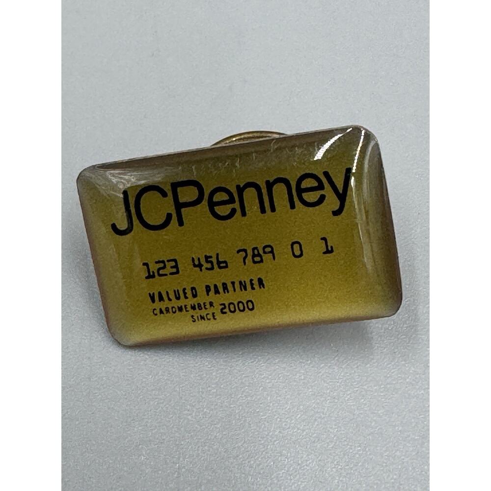 Vintage JCPenney Gold Colored Credit Card Design Advertising Lapel Pin